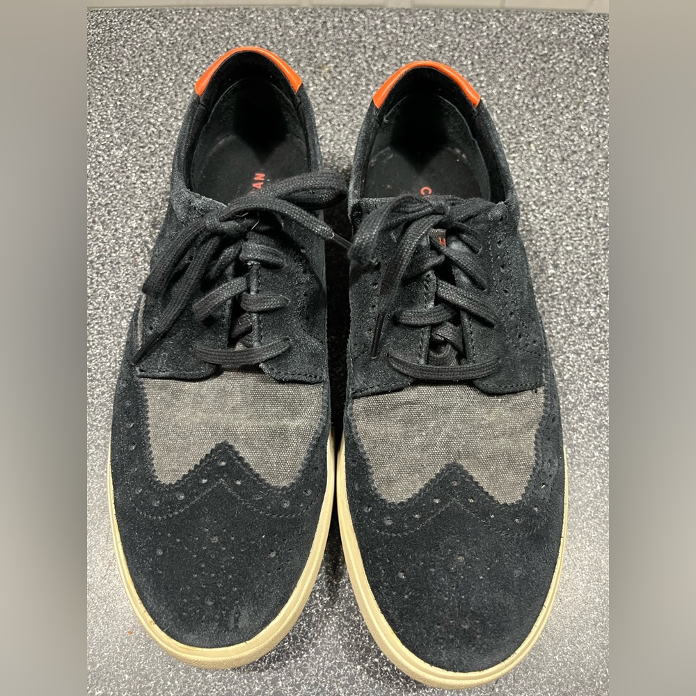 Cole Haan Black and Gray Oxfords with Orange accent